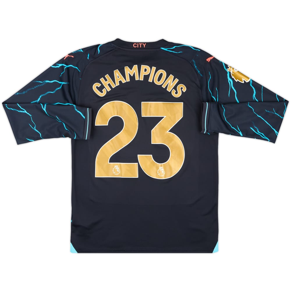 2023-24 Manchester City Third L/S Shirt Champions #23 - 8/10 - (M)