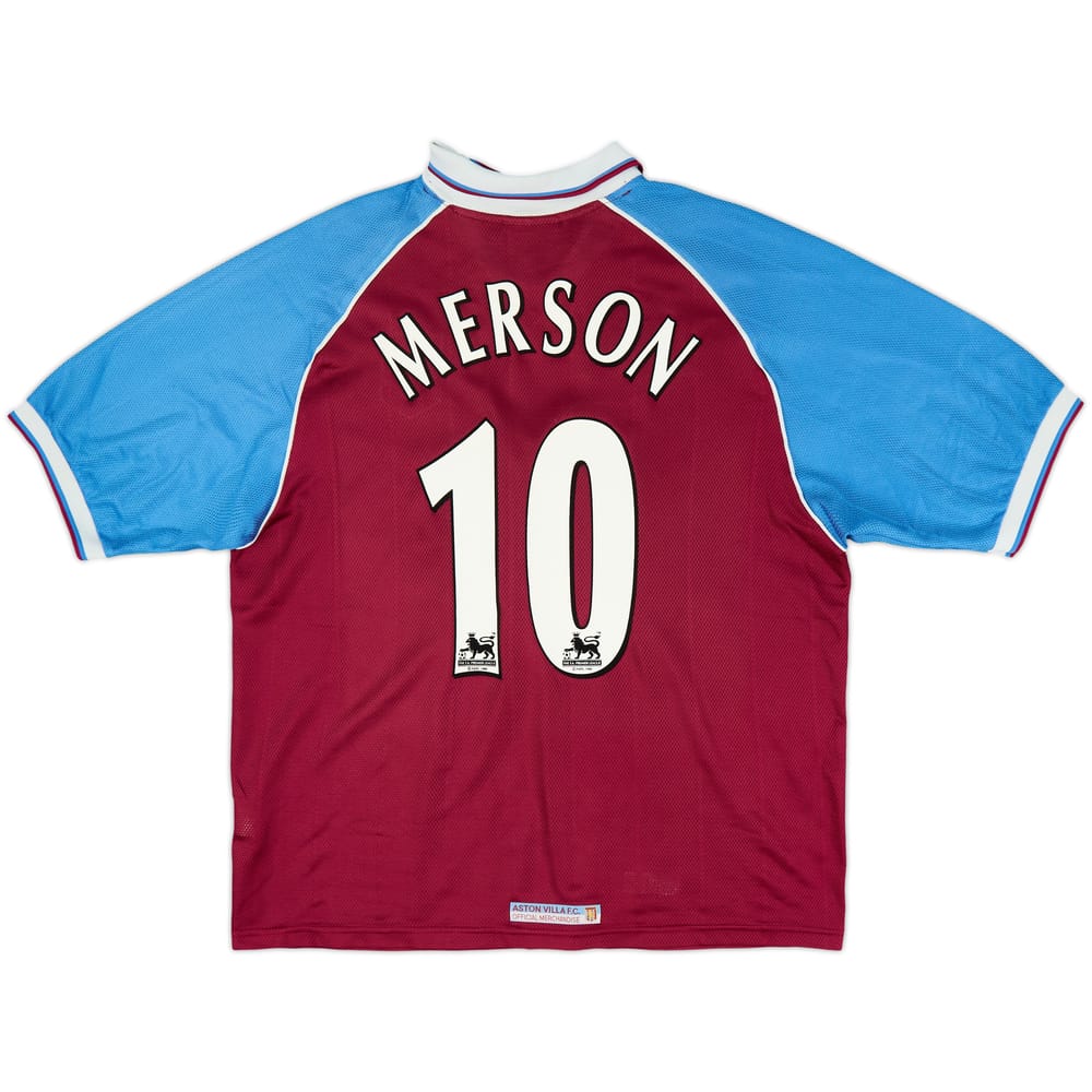 1998-99 Aston Villa Home Shirt Merson #10 - 8/10 - (L)