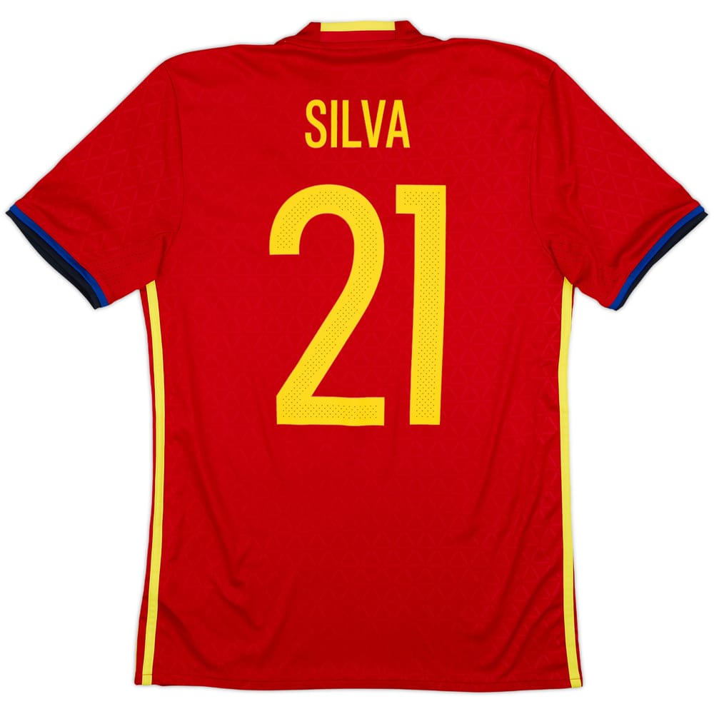 2016-17 Spain Home Shirt Silva #21 - 10/10 - (S)