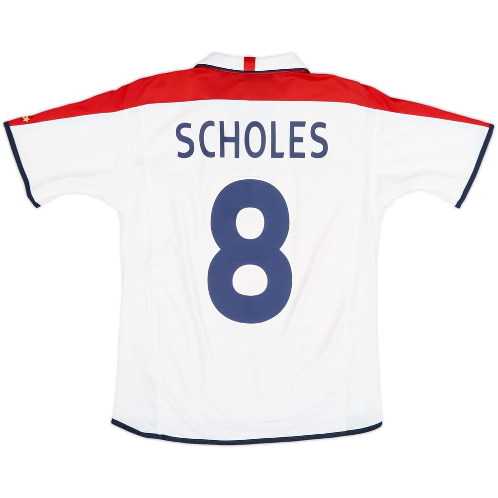 2003-05 England Home Shirt Scholes #8 - 6/10 - (XL.Boys)
