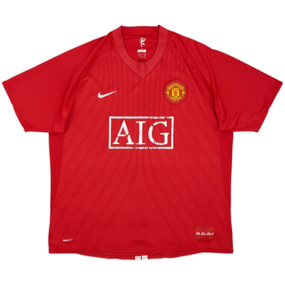 2007-09 Manchester United Home Shirt - 4/10 - (XL)