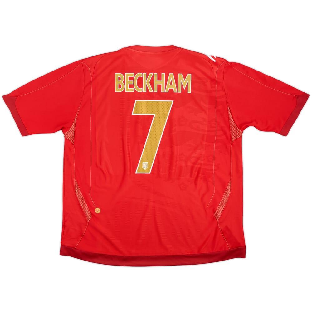 2006-08 England Away Shirt Beckham #7 - 7/10 - (XXL)
