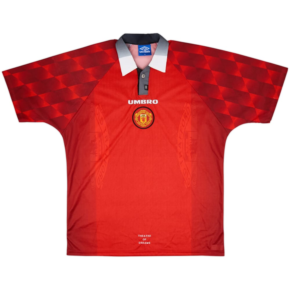 1996-98 Manchester United Player Issue Home Shirt - 9/10 - (XL)