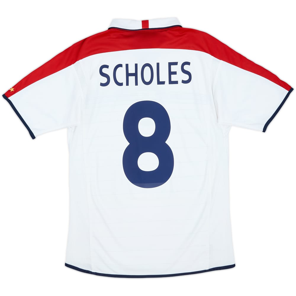 2003-05 England Home Shirt Scholes #8 - 8/10 - (S)