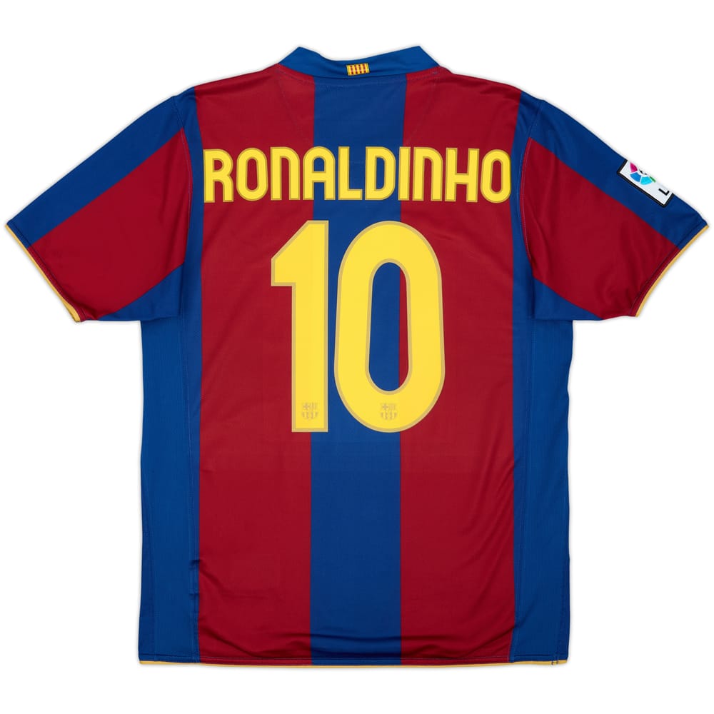 2007-08 Barcelona Home Shirt Ronaldinho #10 - 8/10 - (M)