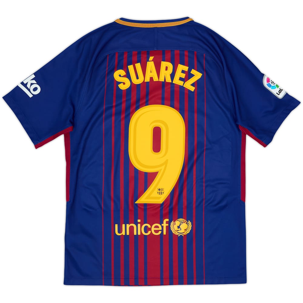 2017-18 Barcelona Home Shirt Suarez #9 - 6/10 - (S)