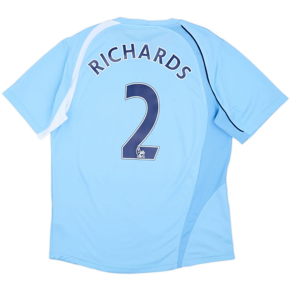 2008-09 Manchester City Home Shirt Richards #2 - 8/10 - (L)