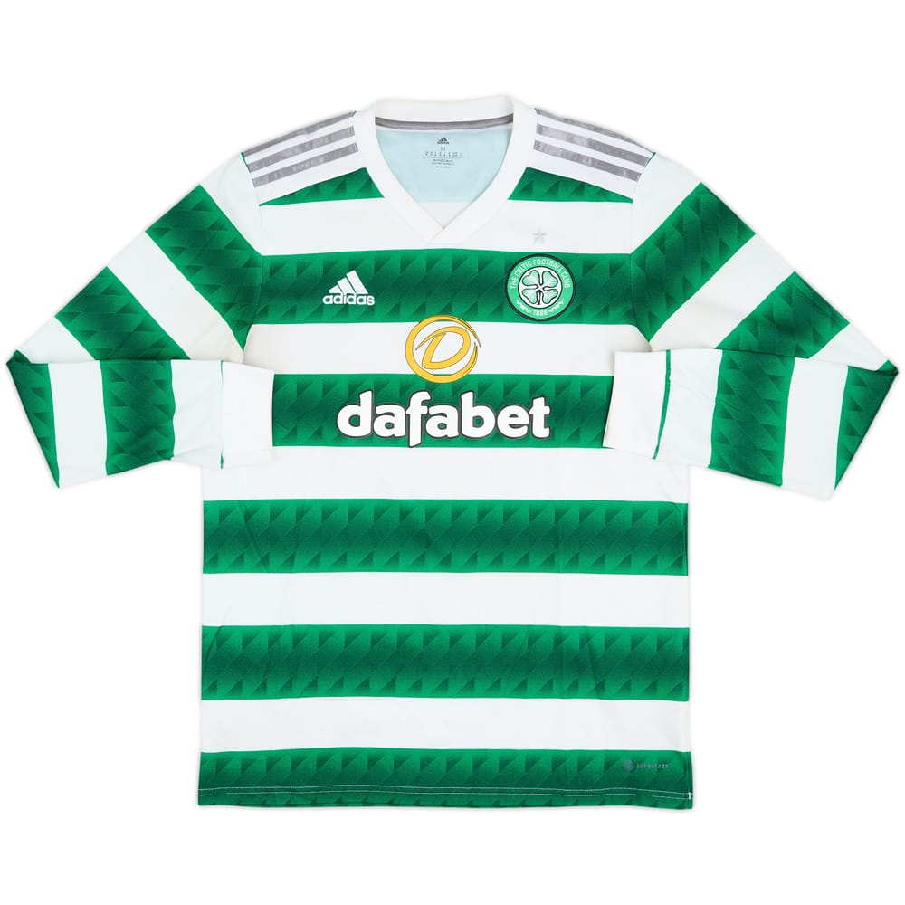 2022-23 Celtic Home L/S Shirt - 5/10 - (M)