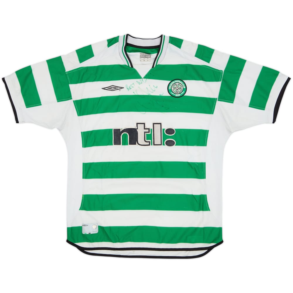 2001-03 Celtic Signed Home Shirt - 6/10 - (L)