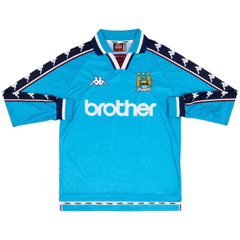 1997-99 Manchester City Home L/S Shirt - 9/10 - (S)