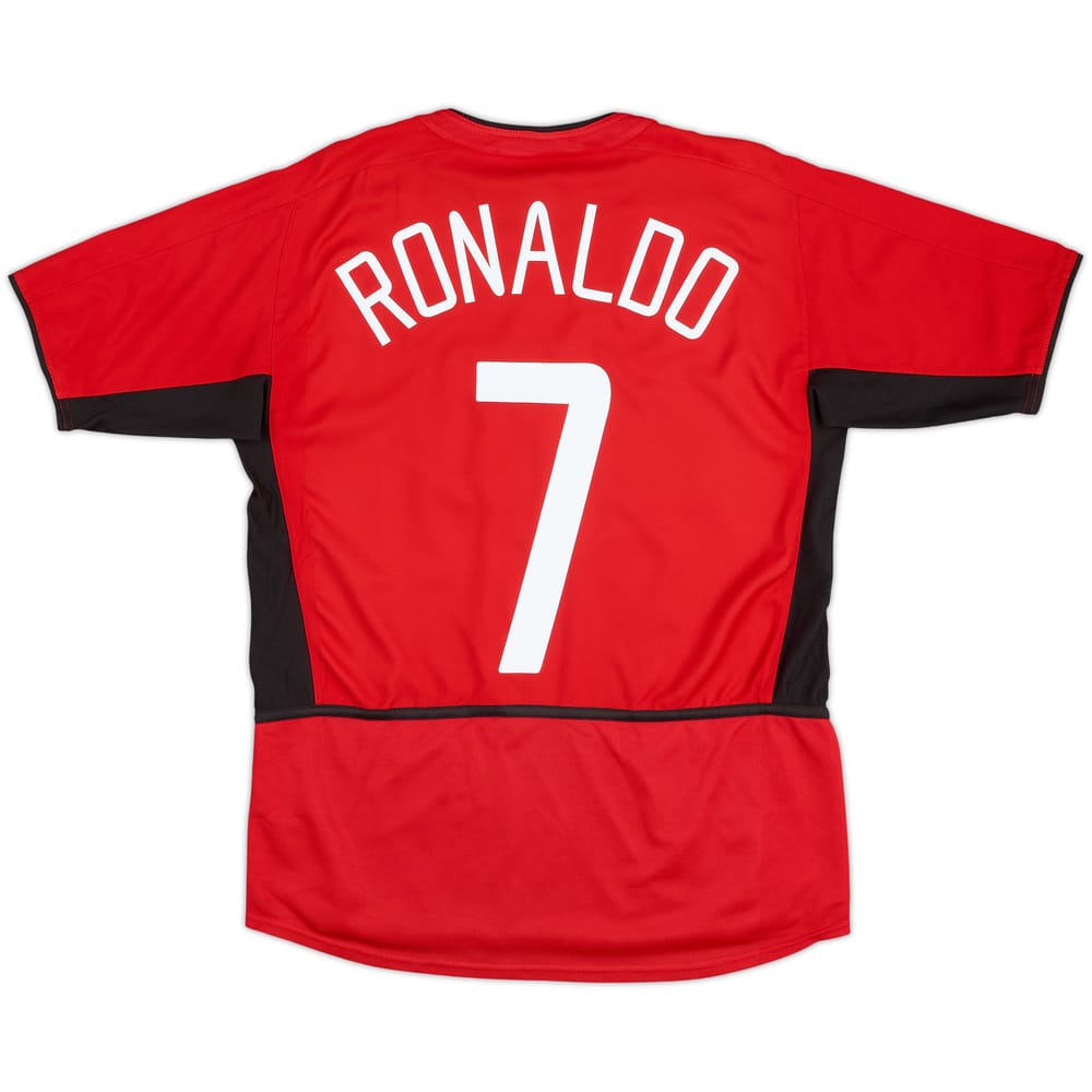 2002-04 Manchester United Home Shirt Ronaldo #7 - 8/10 - (XL.Boys)
