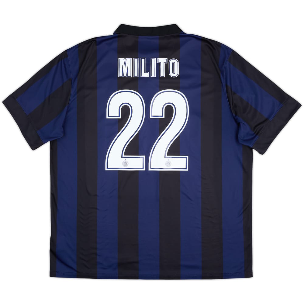 2013-14 Inter Milan Home Shirt Milito #22 - 7/10 - (XXL)
