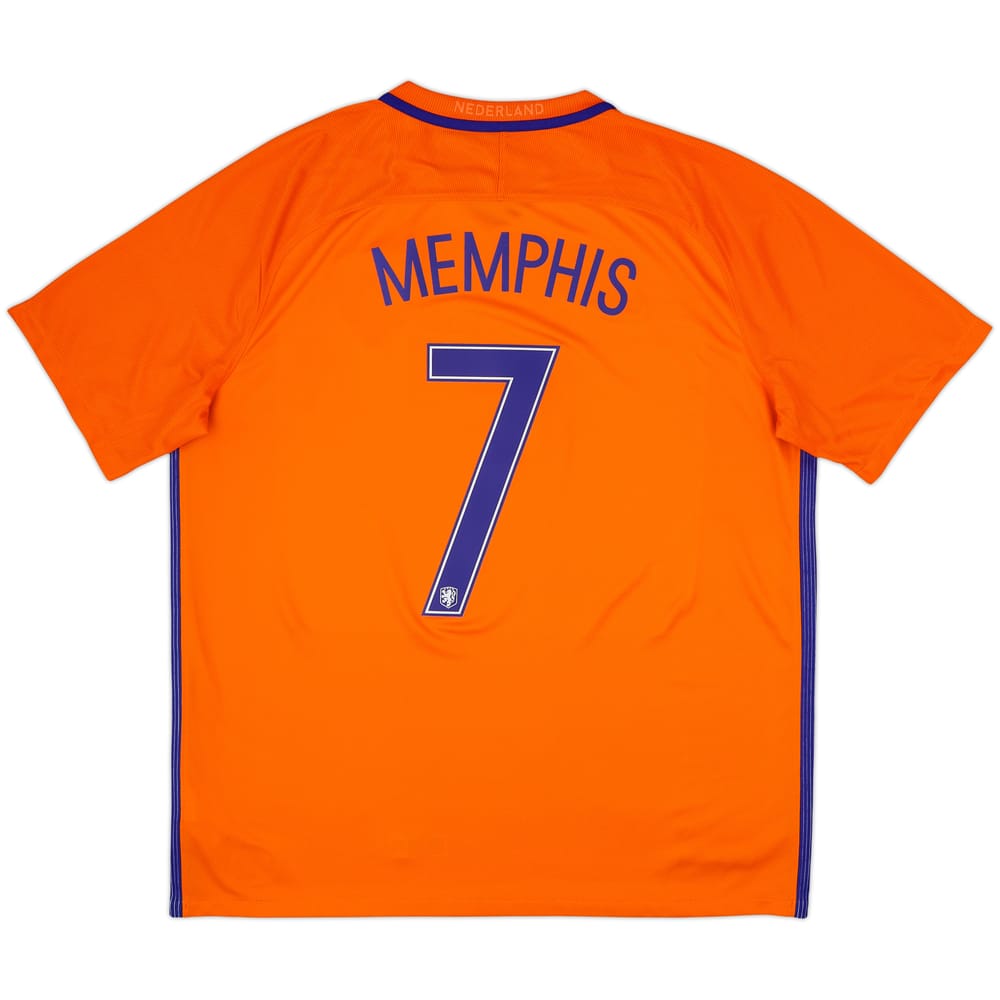 2016 Netherlands Home Shirt Memphis #7 - 8/10 - (XL)