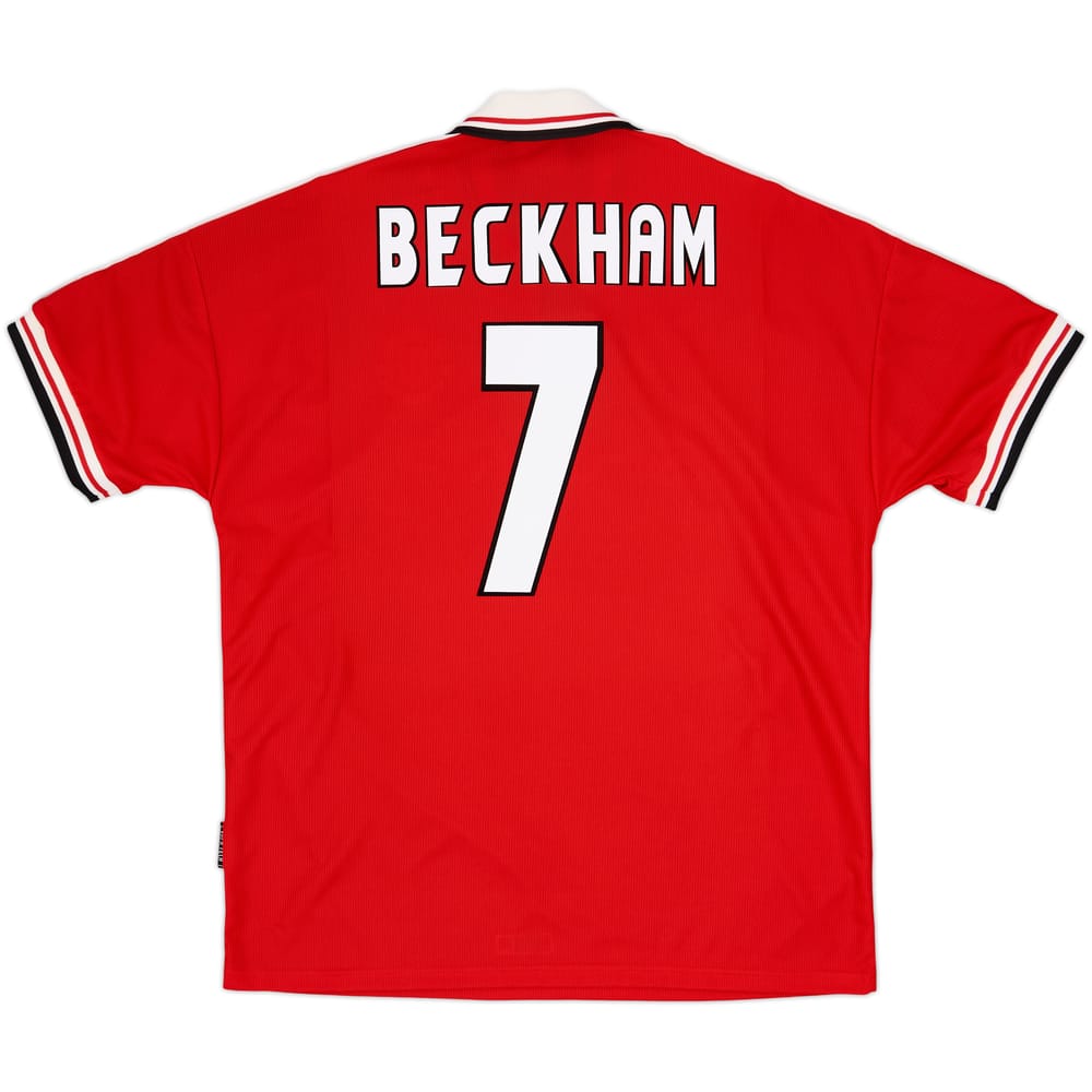 1998-00 Manchester United Home Shirt Beckham #7 - 8/10 - (XL)