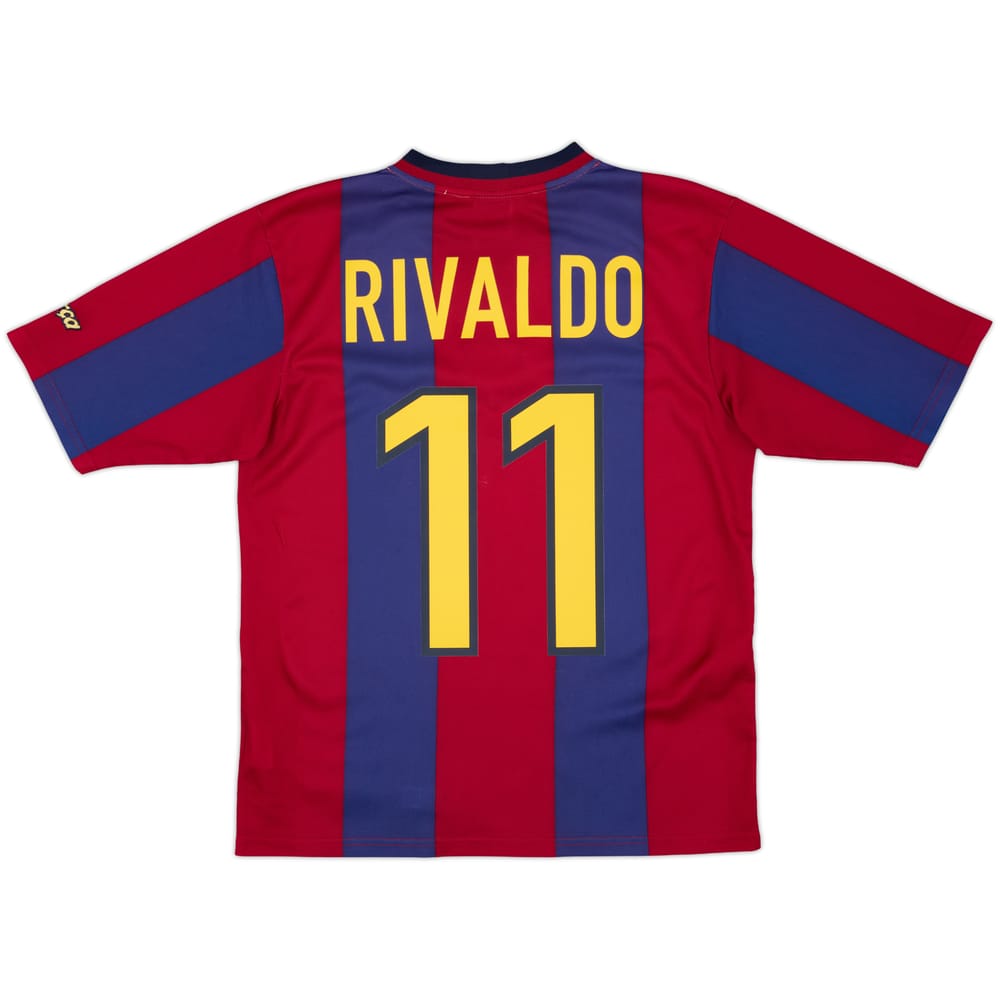1998-00 Barcelona Home Shirt Rivaldo #11 - 9/10 - (XL.Boys)