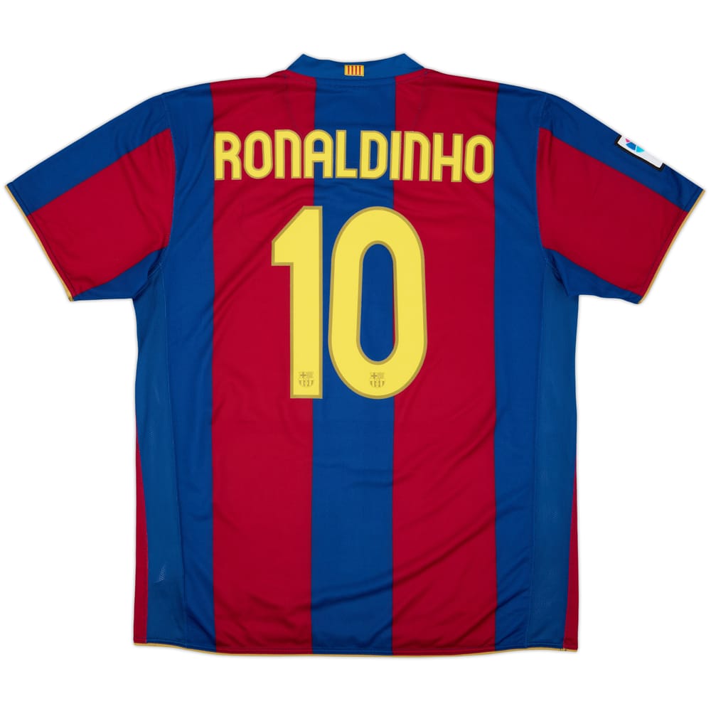 2007-08 Barcelona Home Shirt Ronaldinho #10 - 9/10 - (XL)