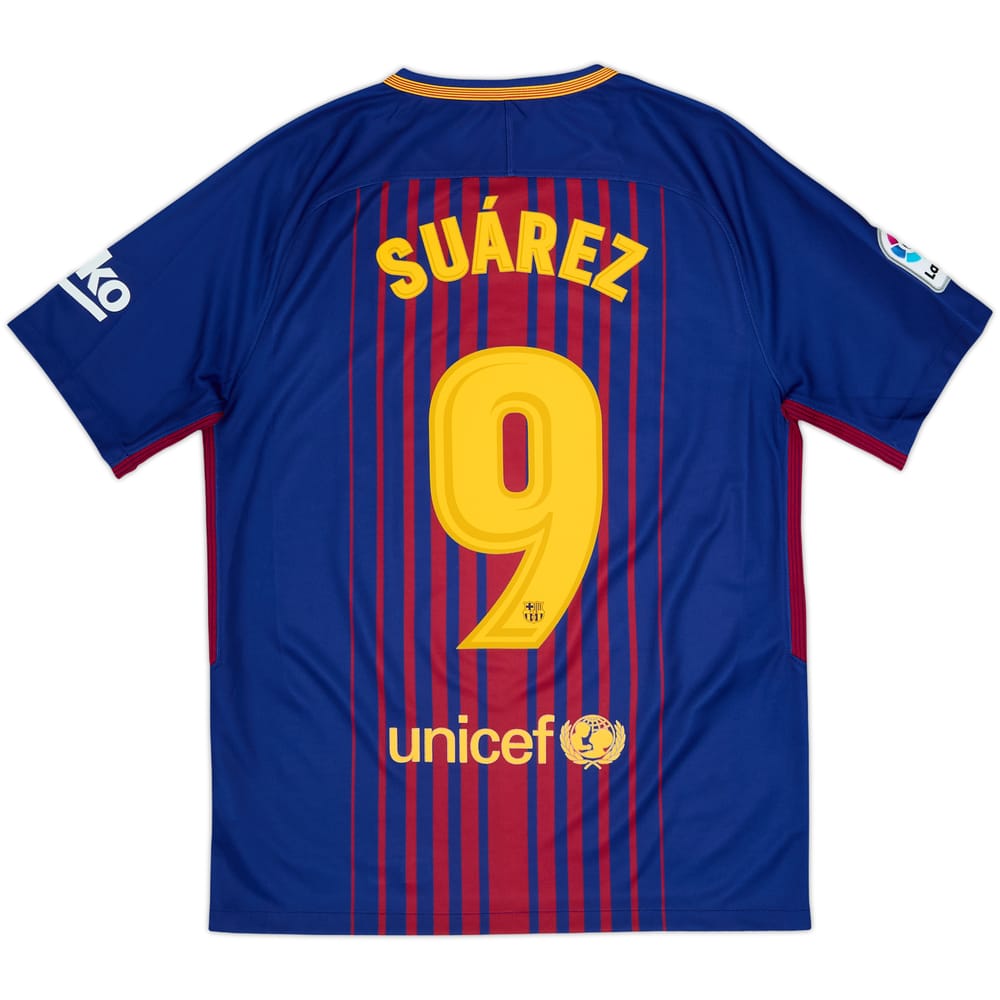 2017-18 Barcelona Home Shirt Suarez #9 - 9/10 - (M)