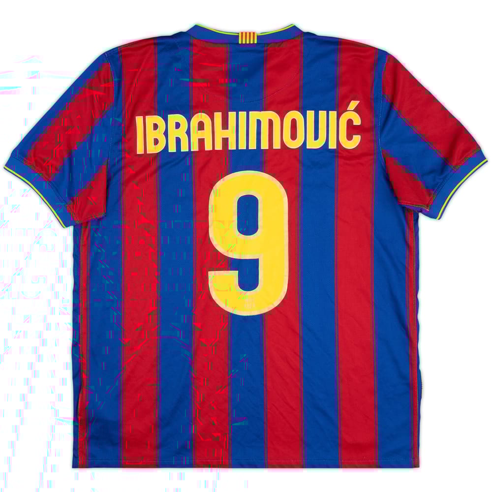 2009-10 Barcelona Home Shirt Ibrahimovic #9 - 9/10 - (L)