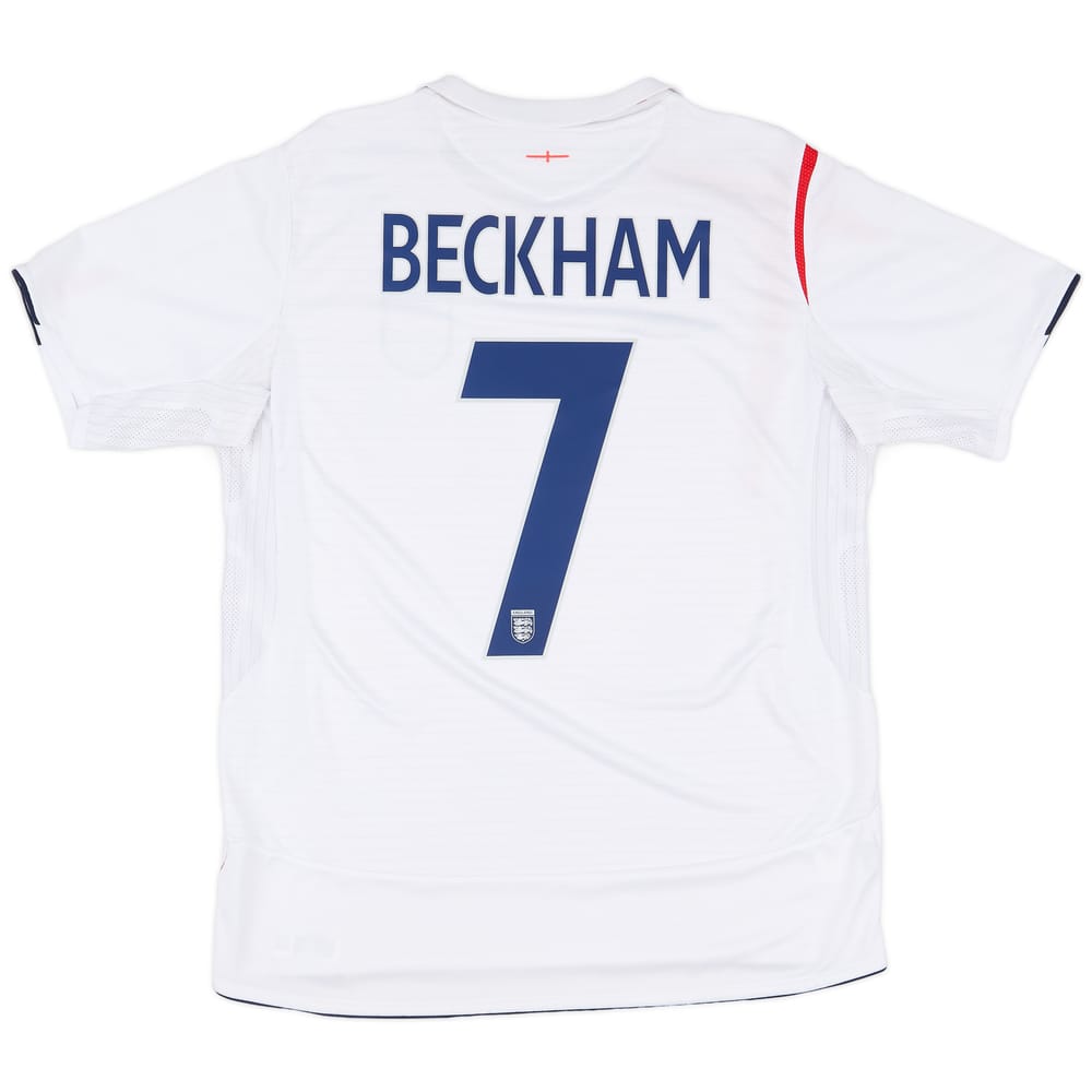 2005-07 England Home Shirt Beckham #7 - 7/10 - (L)