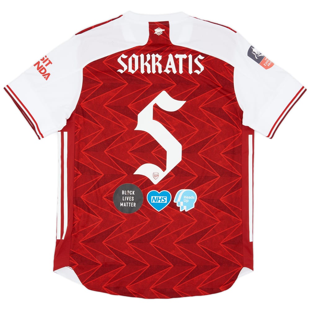 2020 Arsenal Match Issue FA Cup Final Home Shirt Sokratis #5