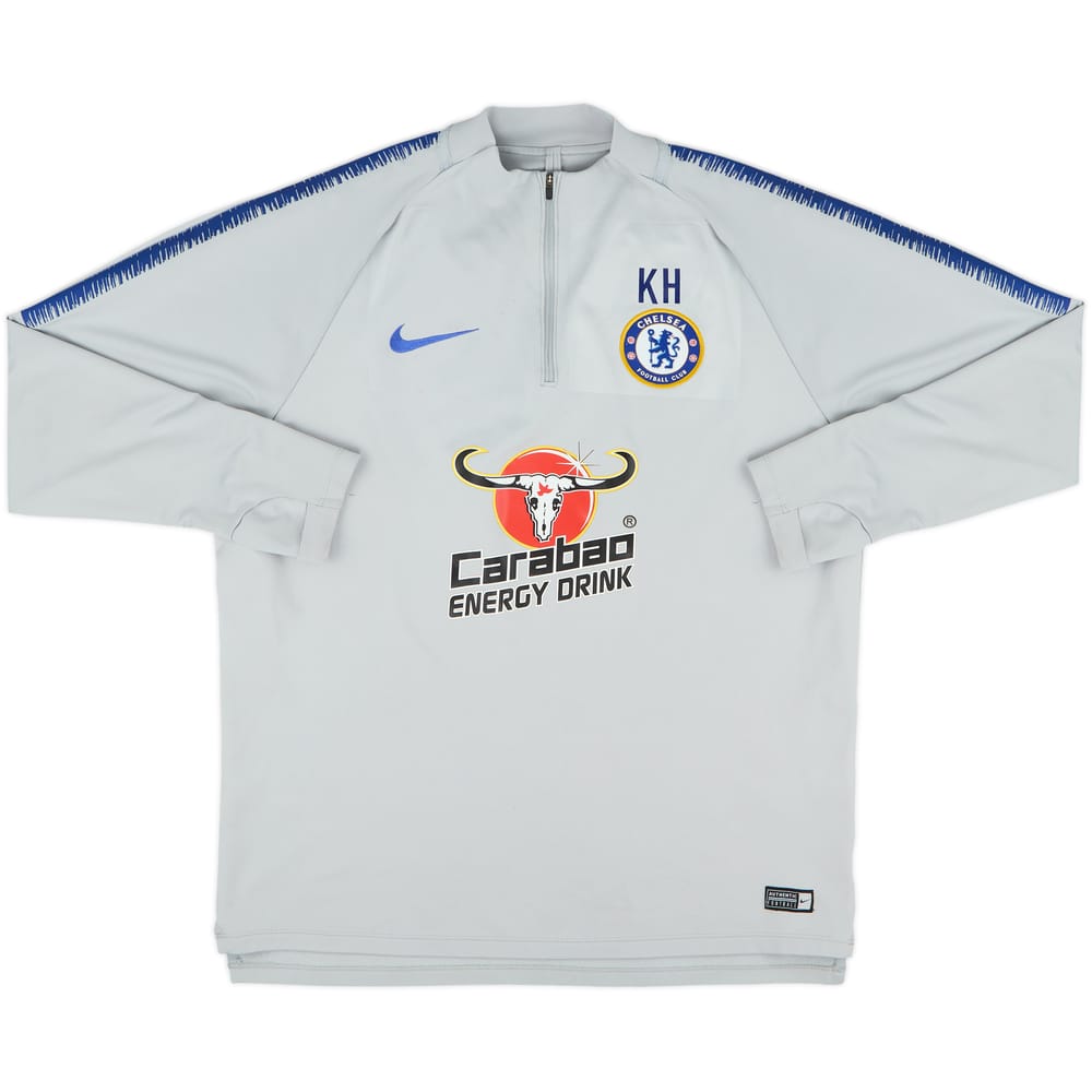 2018-19 Chelsea Nike Staff Issue 1/4 Zip Track Jacket KH - 8/10 - (L)