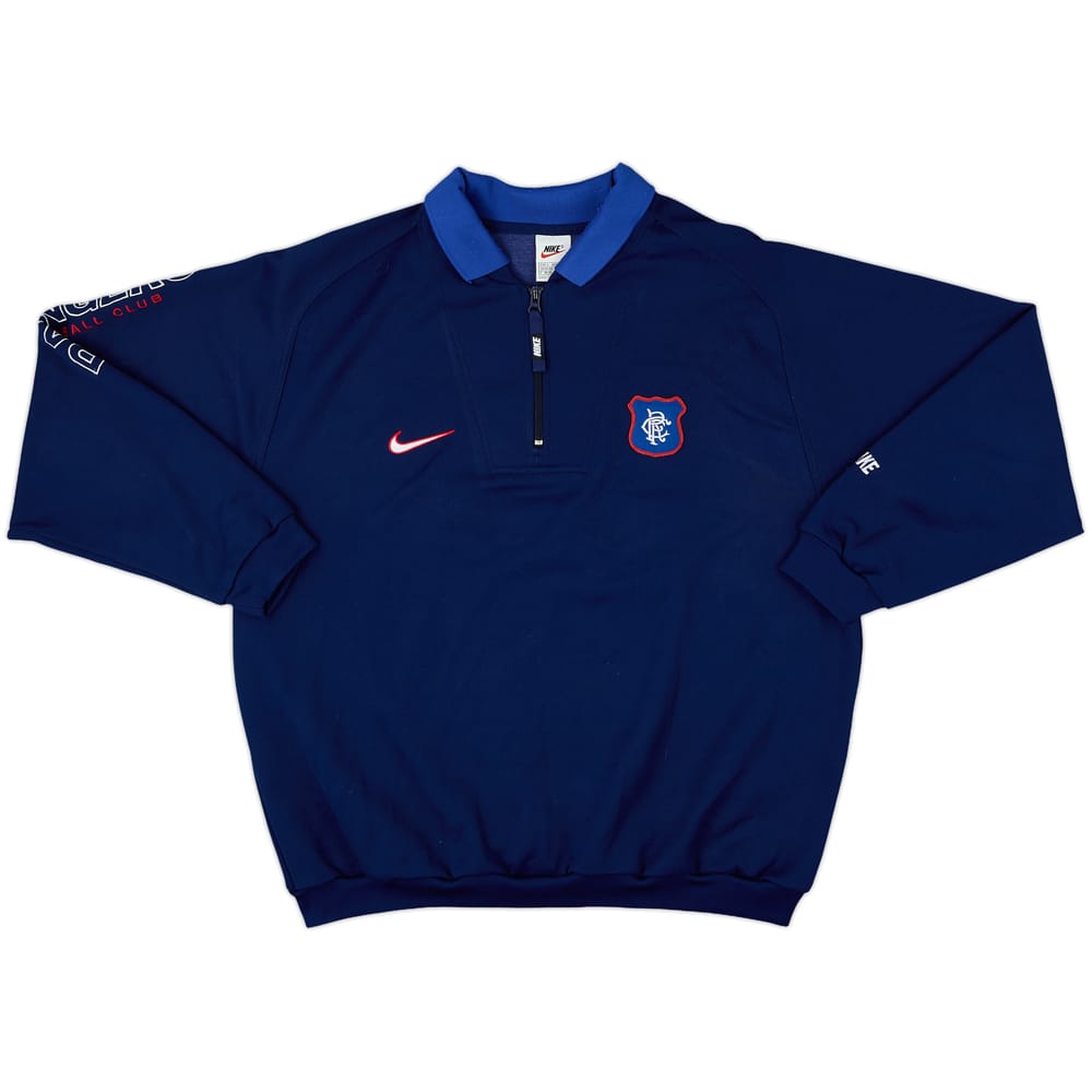 1997-98 Rangers Nike 1/4 Zip Sweat Top - 8/10 - (L)