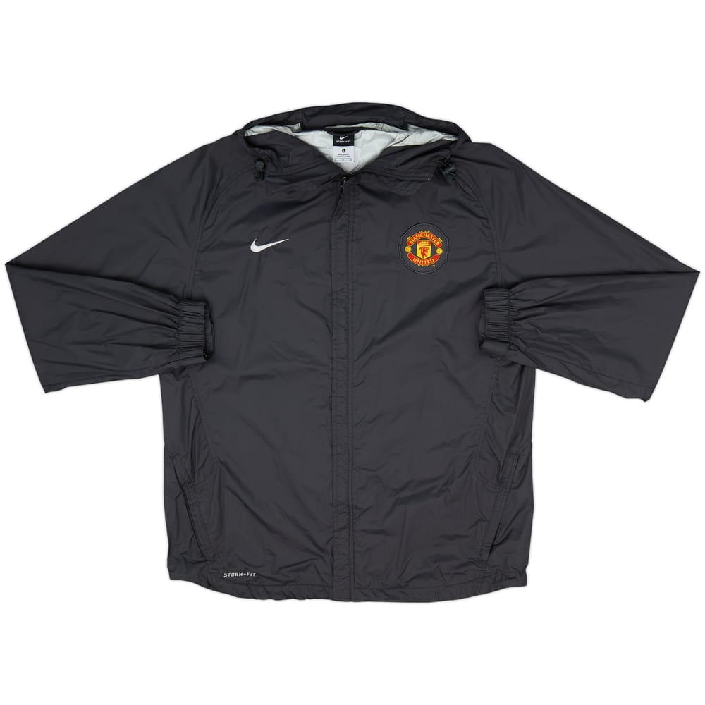 2010-11 Manchester United Nike Hooded Rain Jacket - 8/10 - (L)