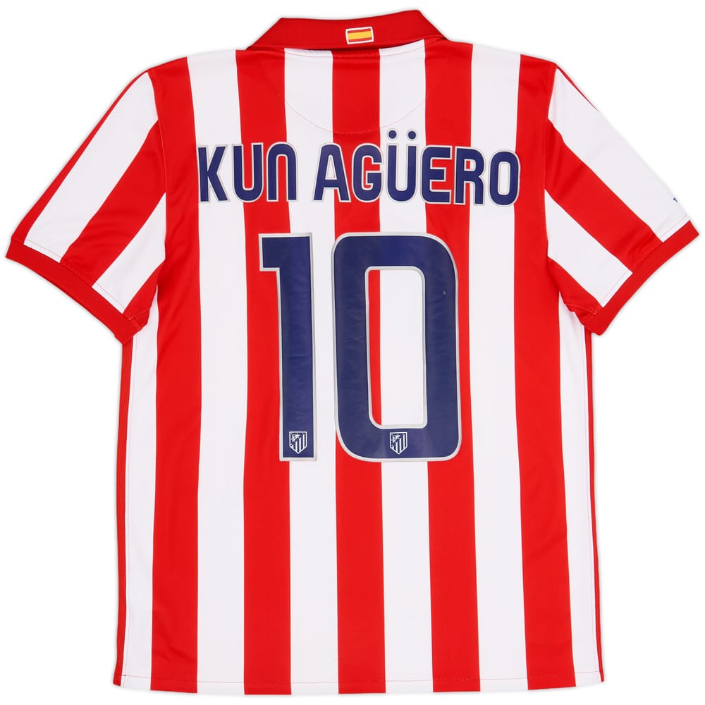 2009-10 Atletico Madrid Home Shirt Kun Aguero #10 - 7/10 - (M)