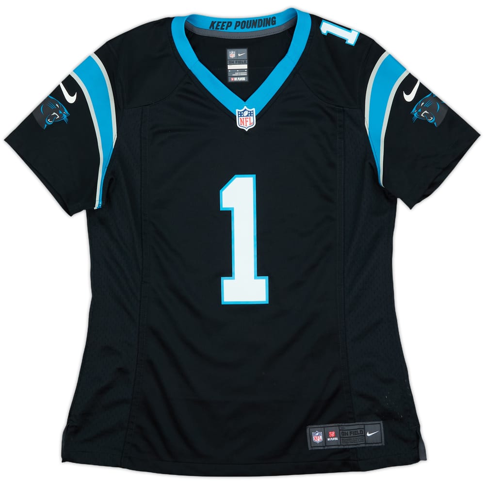 2012-19 Carolina Panthers Newton #1 Nike Game Home Jersey Womens - 8/10 - (M)