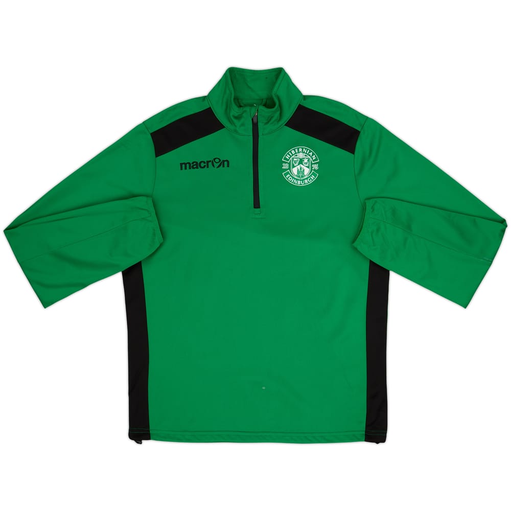 2017-18 Hibernian Macron 1/4 Zip Training Top - 8/10 - (M)
