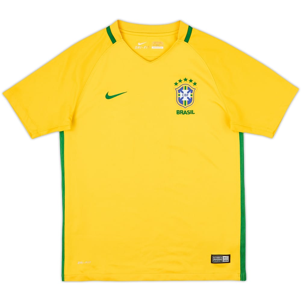 2016-17 Brazil Home Shirt - 6/10 - (L.Boys)