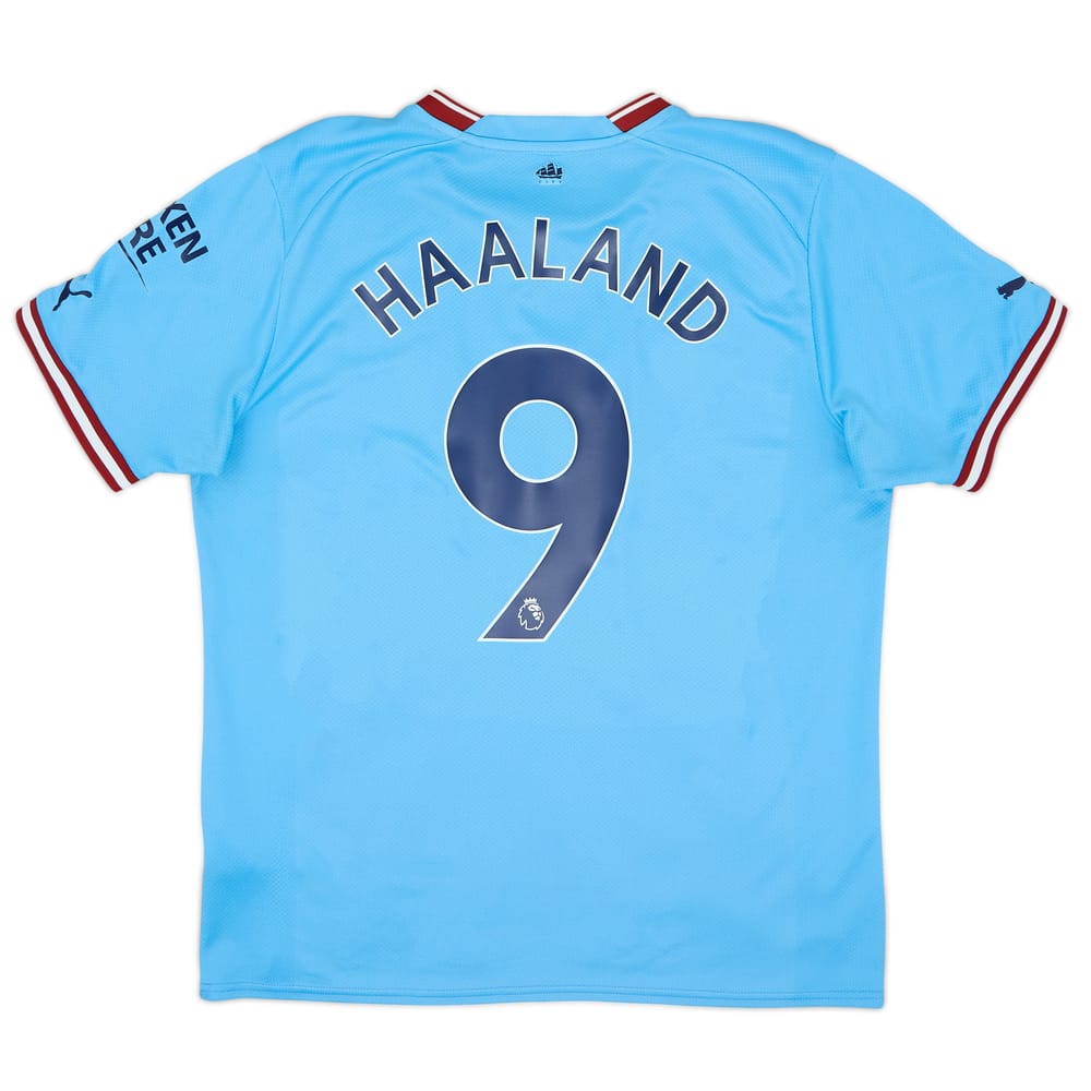 2022-23 Manchester City Home Shirt Haaland #9 - 8/10 - (L)