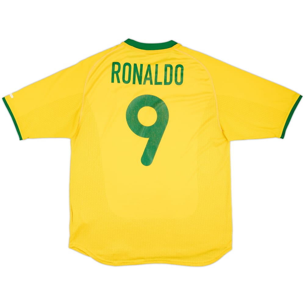 2000-02 Brazil Home Shirt Ronaldo #9 - 6/10 - (L)