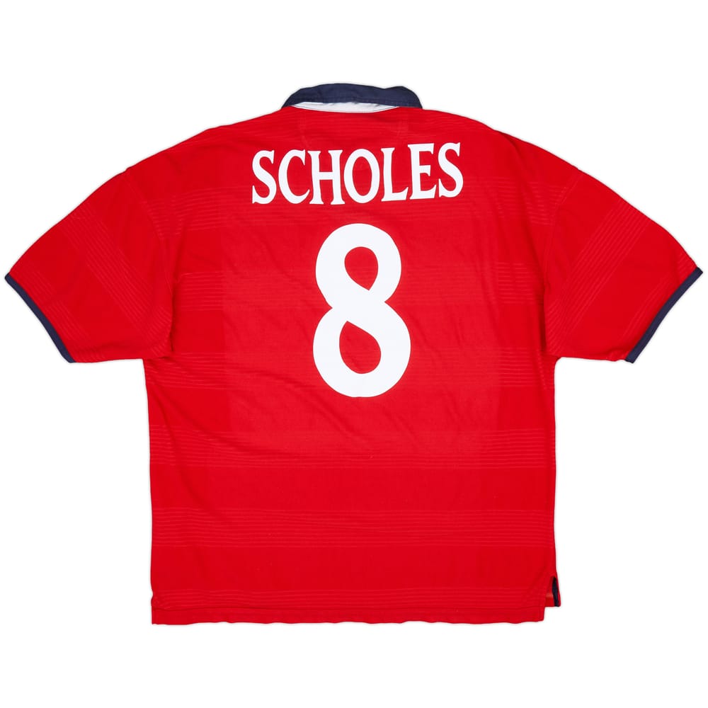 1999-01 England Away Shirt Scholes #8 - 7/10 - (XL)