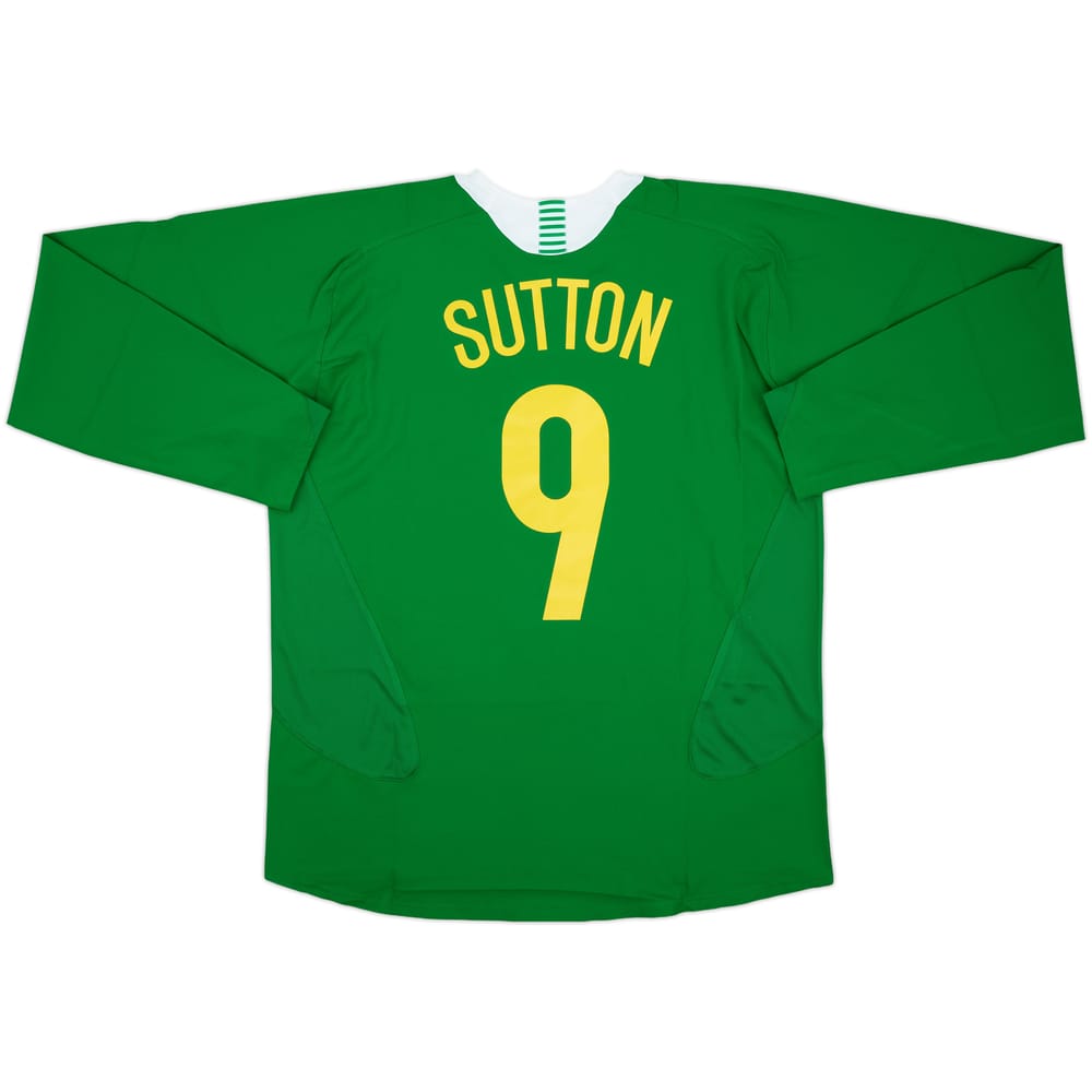 2005-06 Celtic Away L/S Shirt Sutton #9 - 9/10 - (XL)