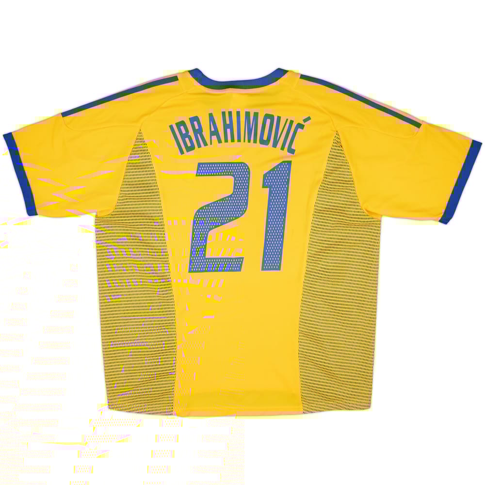 2002-03 Sweden Home Shirt Ibrahimovic #21 - 8/10 - (XL)