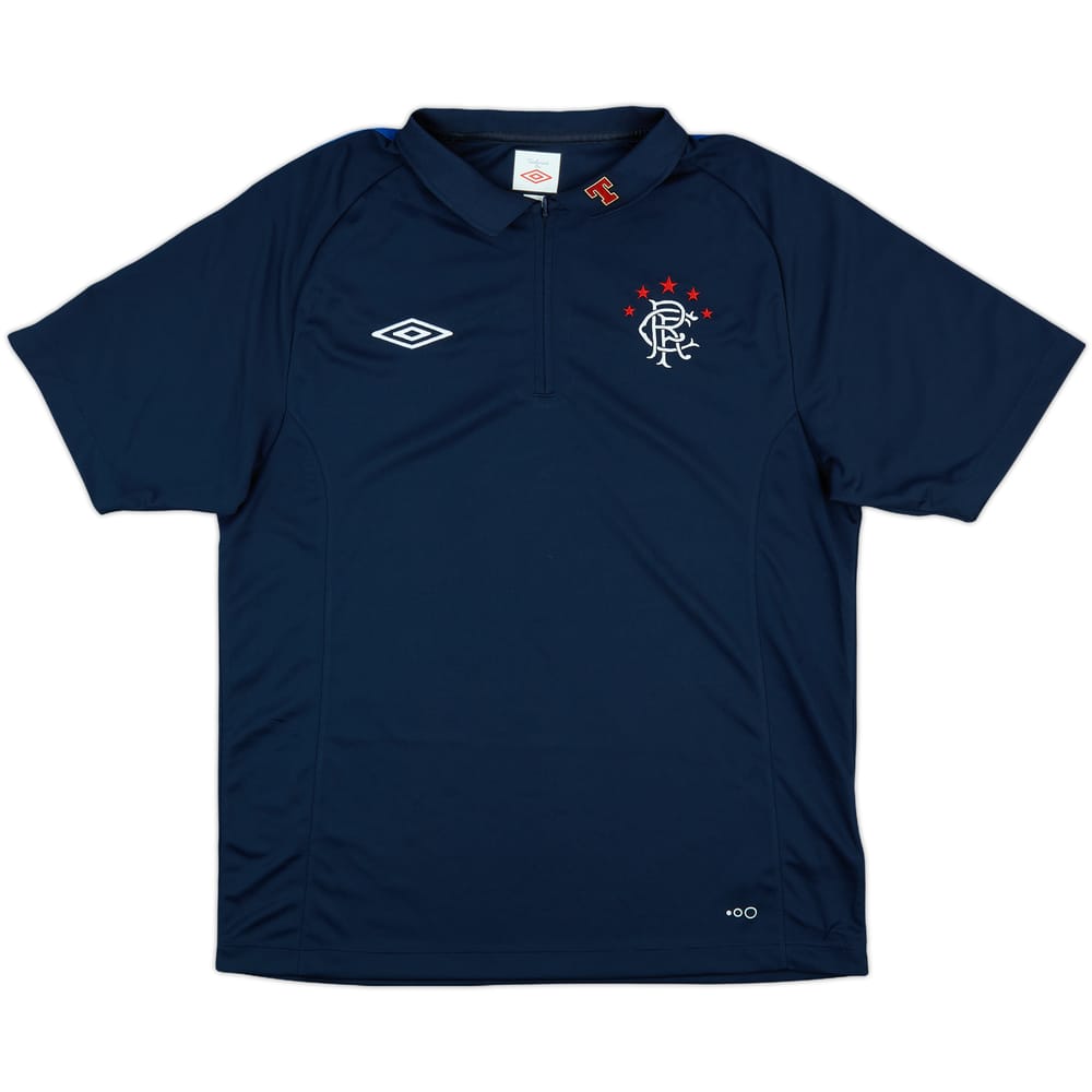 2010-11 Umbro Rangers 1/4 Zip Polo Shirt - 10/10 - (L)