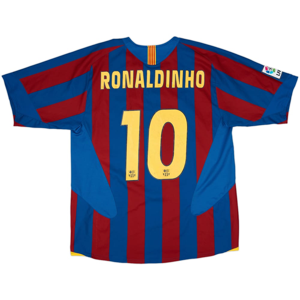 2005-06 Barcelona Home Shirt Ronaldinho #10 - 7/10 - (XL)