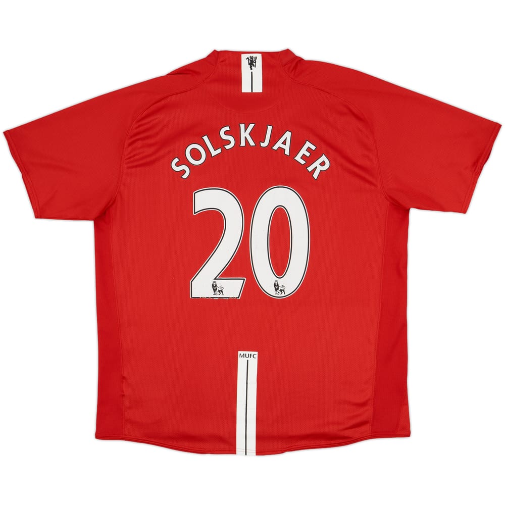2007-09 Manchester United Home Shirt Solskjaer #20 - 8/10 - (XXL)