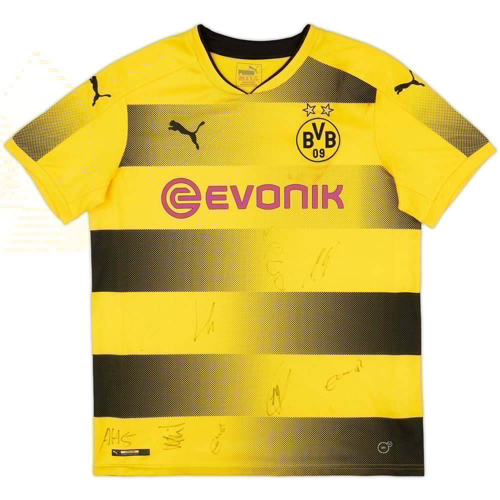 2017-18 Borussia Dortmund Squad Signed Home Shirt - 5/10 - (XL.Boys)
