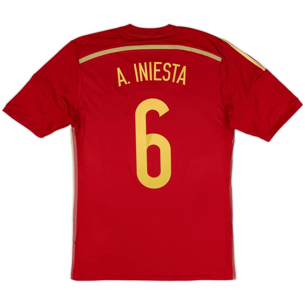 2013-15 Spain Home Shirt A.Iniesta #6