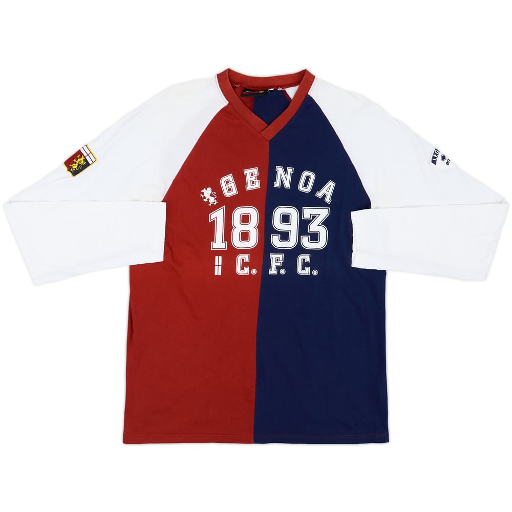 2007-08 Genoa Errea L/S Cotton Tee - 5/10 - (L)
