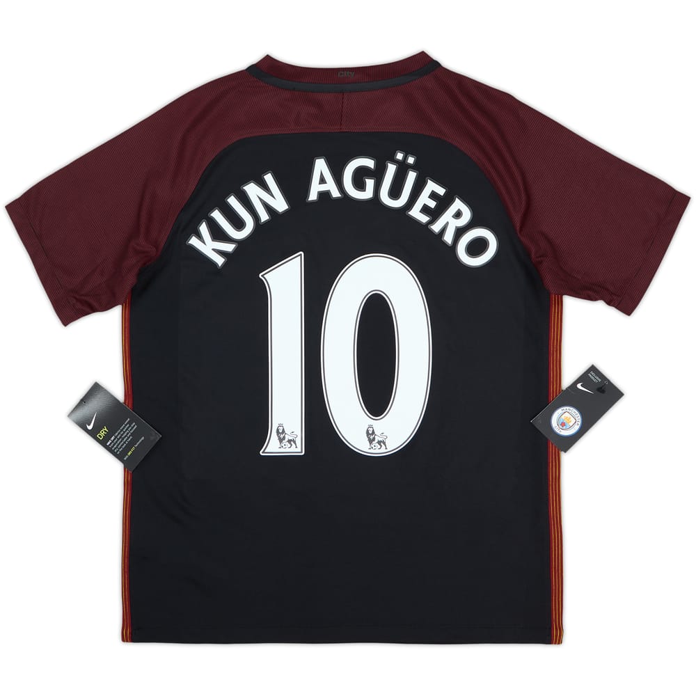 2016-17 Manchester City Away Shirt Kun Aguero #10 (13-15 Years)