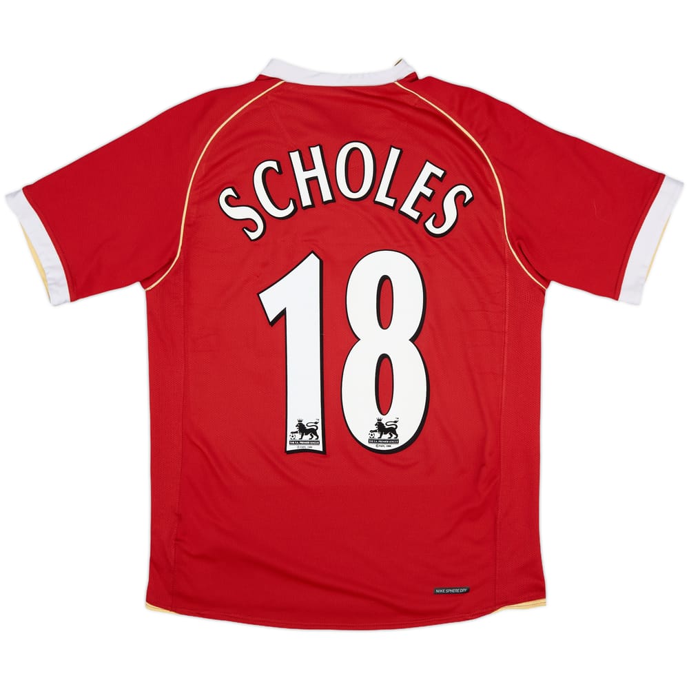 2006-07 Manchester United Home Shirt Scholes #18 - 8/10 - (S)