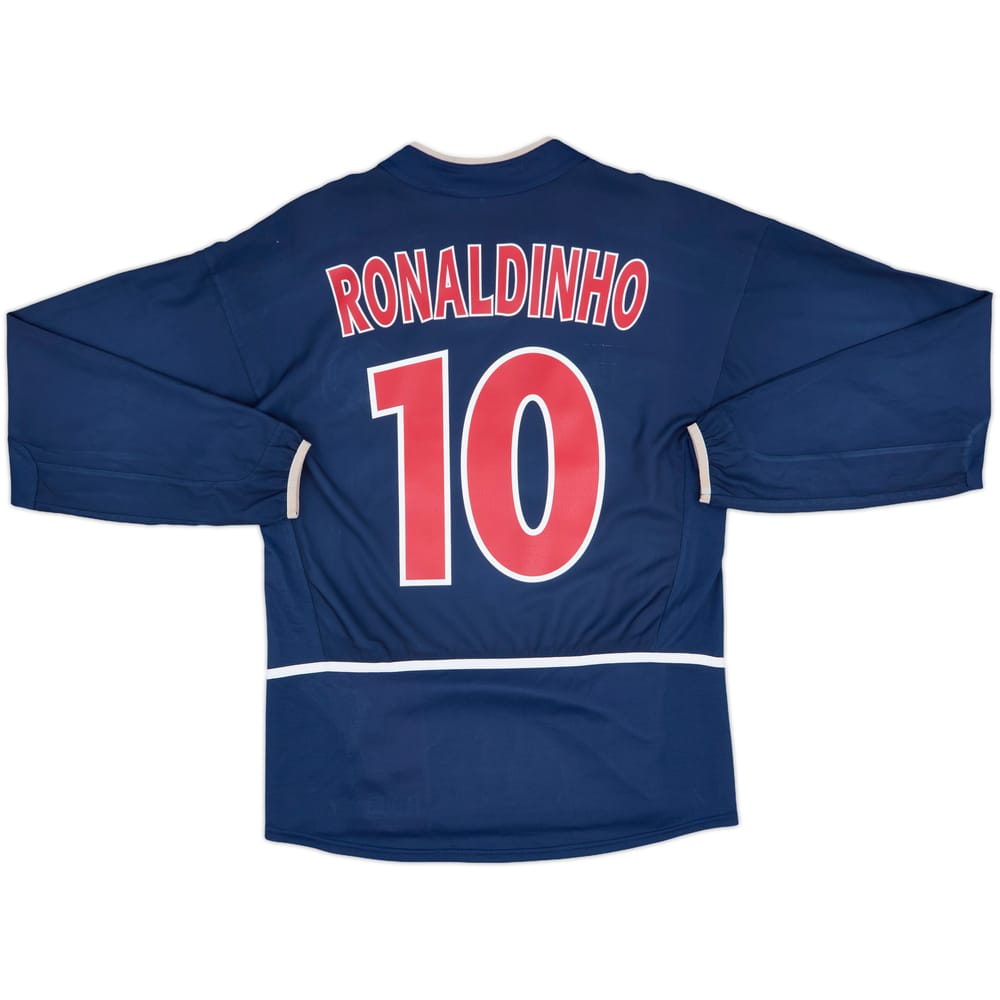 2002-03 Paris Saint-Germain Home L/S Shirt Ronaldinho #10 - 8/10 - (S)