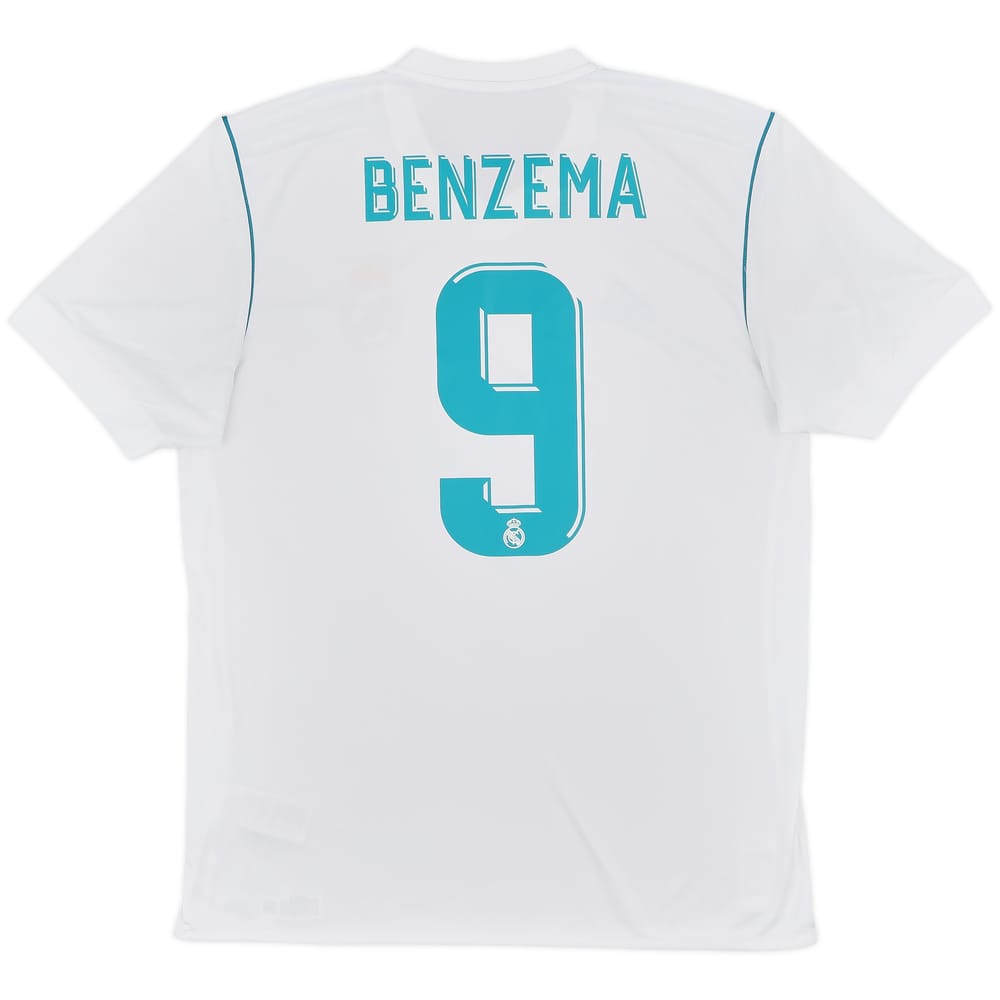 2017-18 Real Madrid Home Shirt Benzema #9 - 9/10 - (L)