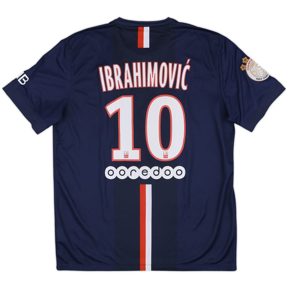 2014-15 Paris Saint-Germain Home Shirt Ibrahimovic #10 - 8/10 - (L)