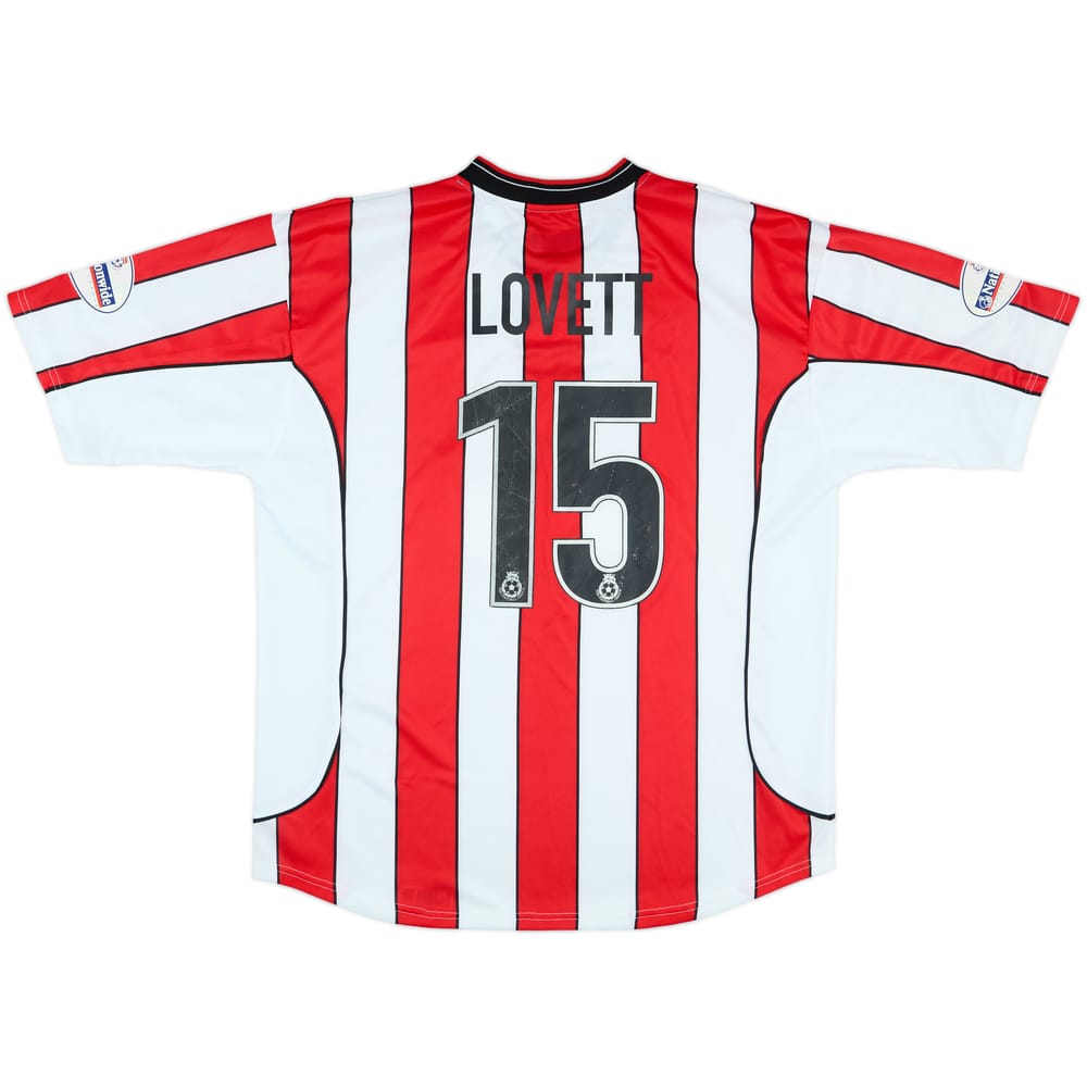 2002-03 Brentford Match Issue Home Shirt Lovett #15