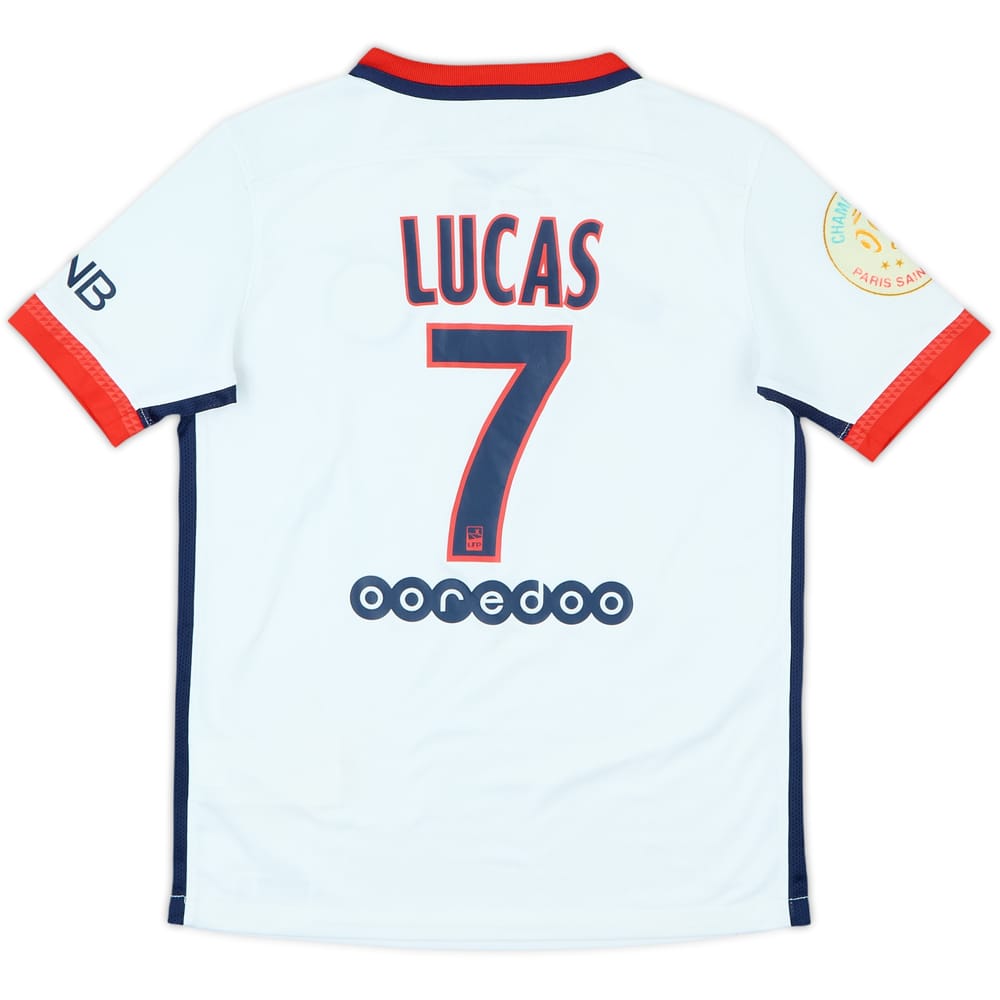 2015-16 Paris Saint-Germain Away Shirt Lucas #7 - 7/10 - (M.Boys)
