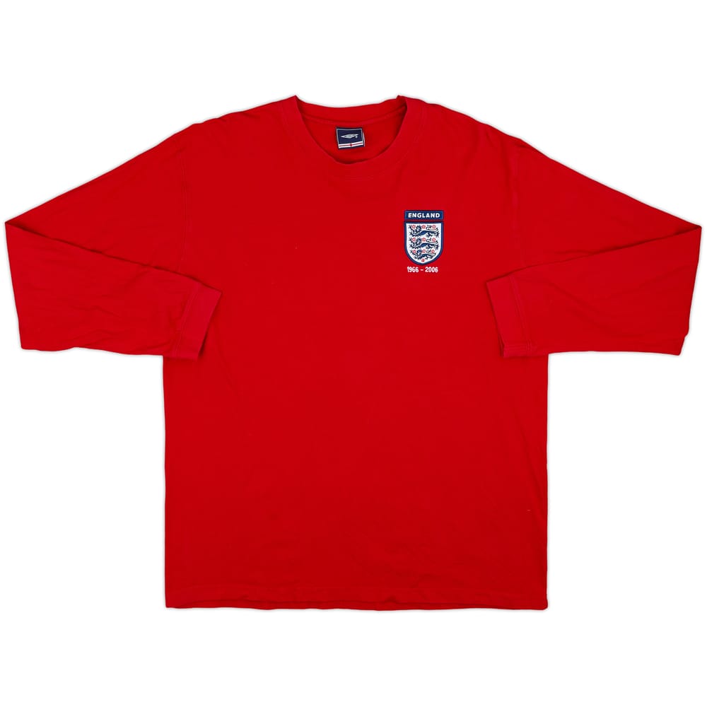 2006 England Umbro Retro Style '1966' Away L/S Shirt - 8/10 - (XL)